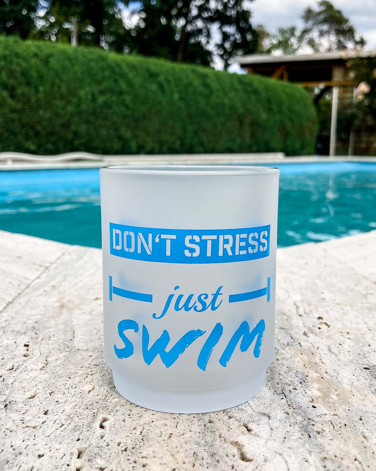 Don't stress - just swim | Glastasse für swimfreaks