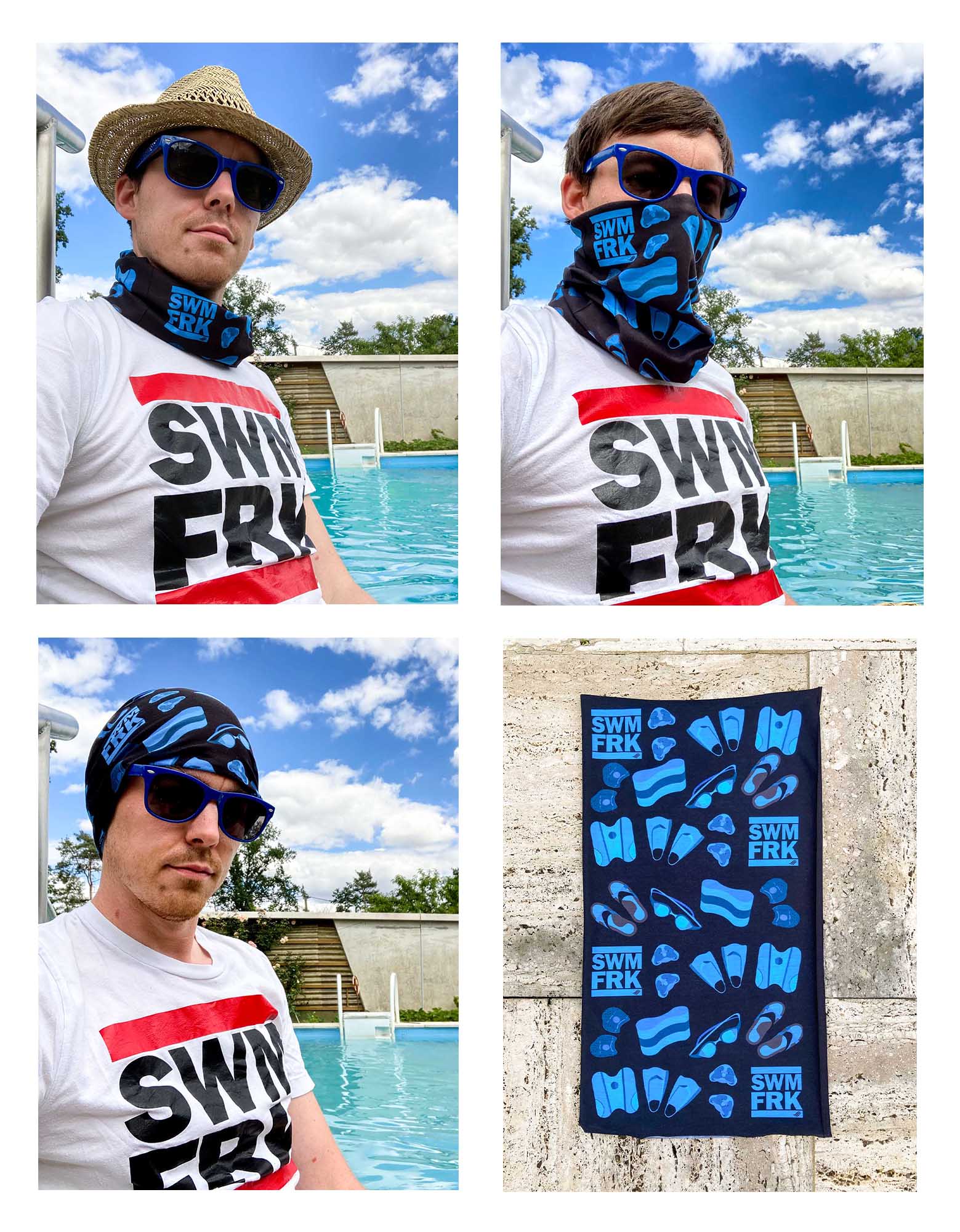 SF_2020_Tuch_kombibild Swimfreak Multifunktionstuch | Halstuch / Mundschutz / Kopfbedeckung uvm.