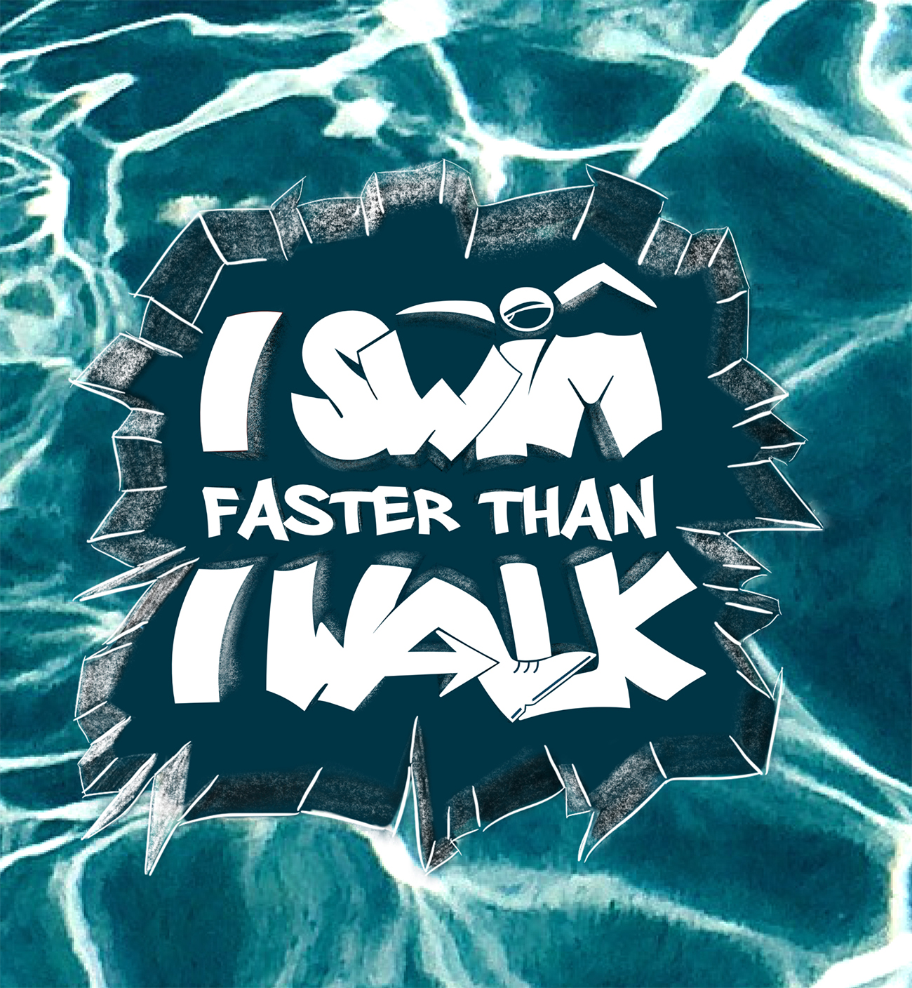 SF_Schuhe_Design1 SALE: Die FREAKsneaks | Schuhe mit "I Swim Faster Than I Walk" Print