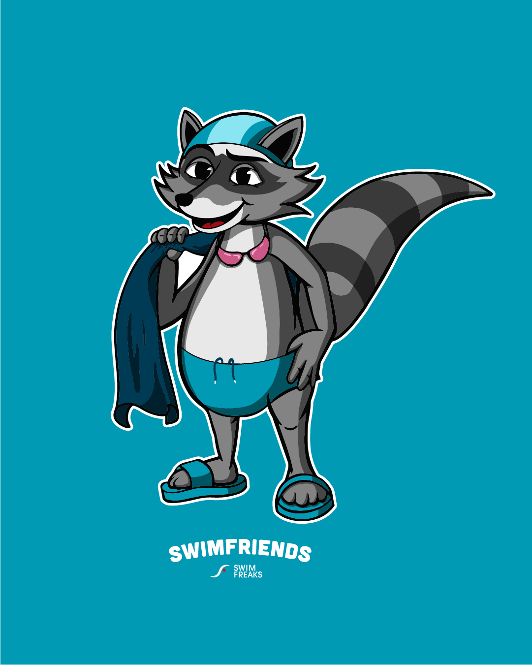 SF_2024_Waschi_Design Waschi Waschbär – Shirt Herren & Kids | Swimfriends Kollektion