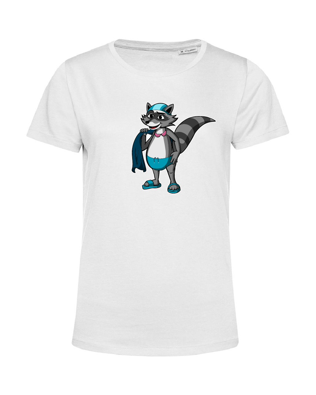 SF_2024_Waschi_Shirt_Damen_weiss Waschi Waschbär – Shirt Herren & Kids | Swimfriends Kollektion