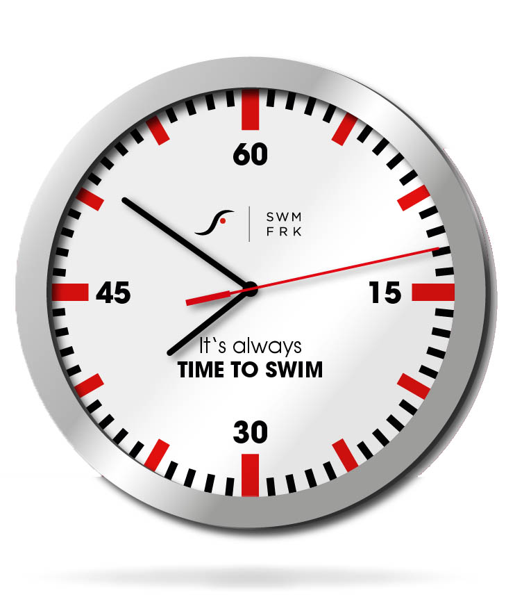 SF_2021_uhr2 Swimfreak Wanduhr | It's always time to swim