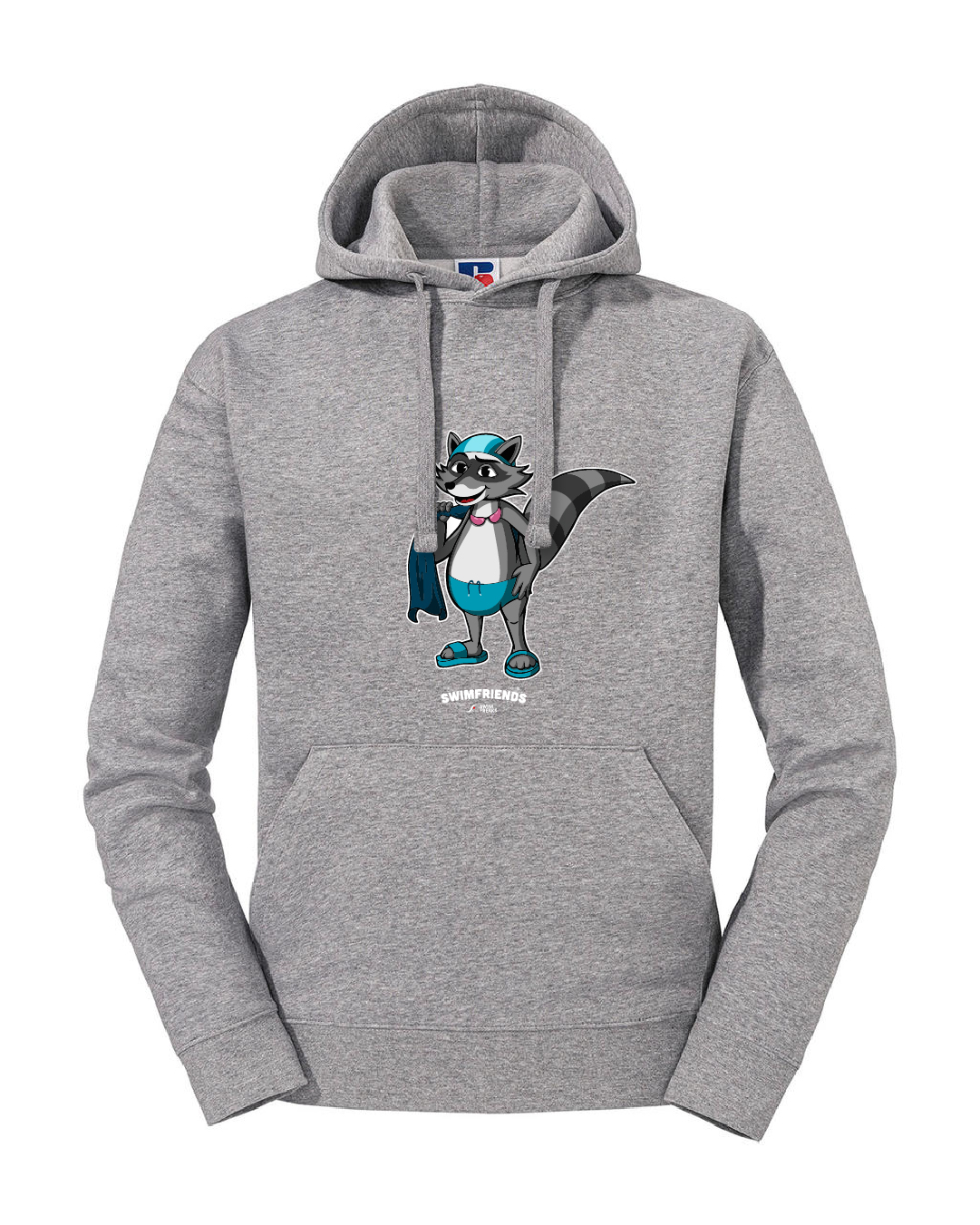 SF_2024_Waschi_Hoodie_Herren_grau Waschi Waschbär – Hoodie Herren & Kids | Swimfriends Kollektion