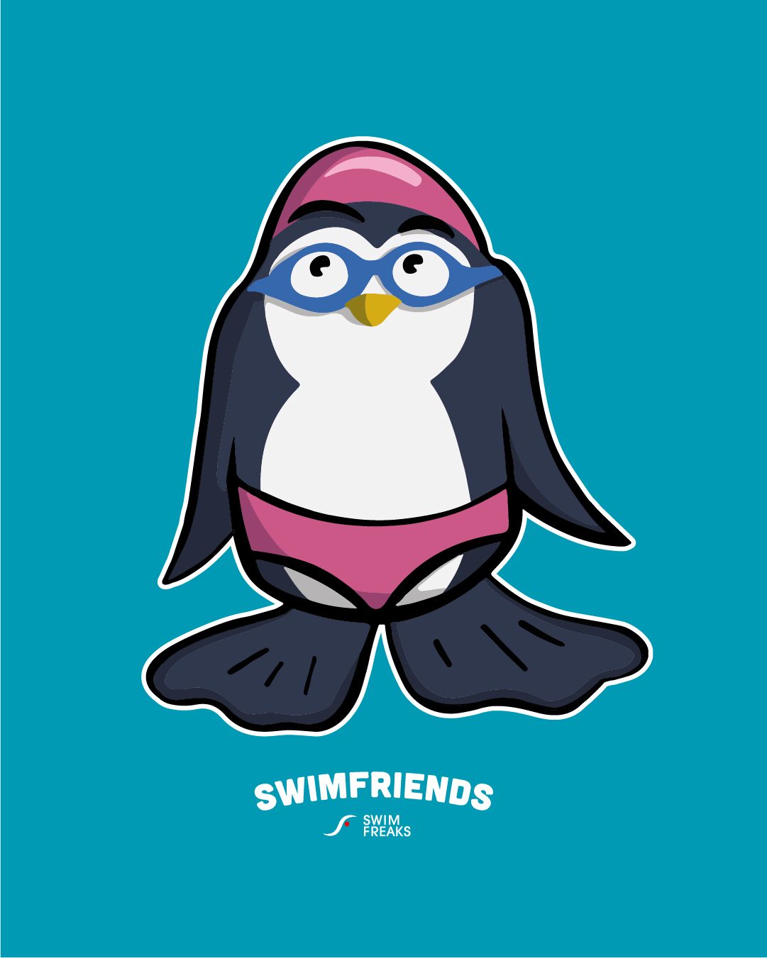 SF_2024_Fin_Design Fin der Schwimm-Pinguin – Shirt Herren & Kids | Swimfriends Kollektion