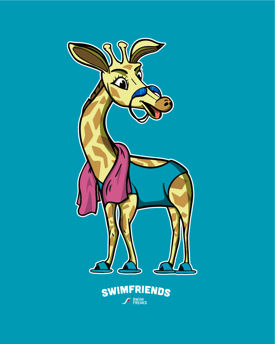 SF_2024_Longo_Design Longo die Langstrecken-Giraffe – Damen Hoodie | Swimfriends Kollektion