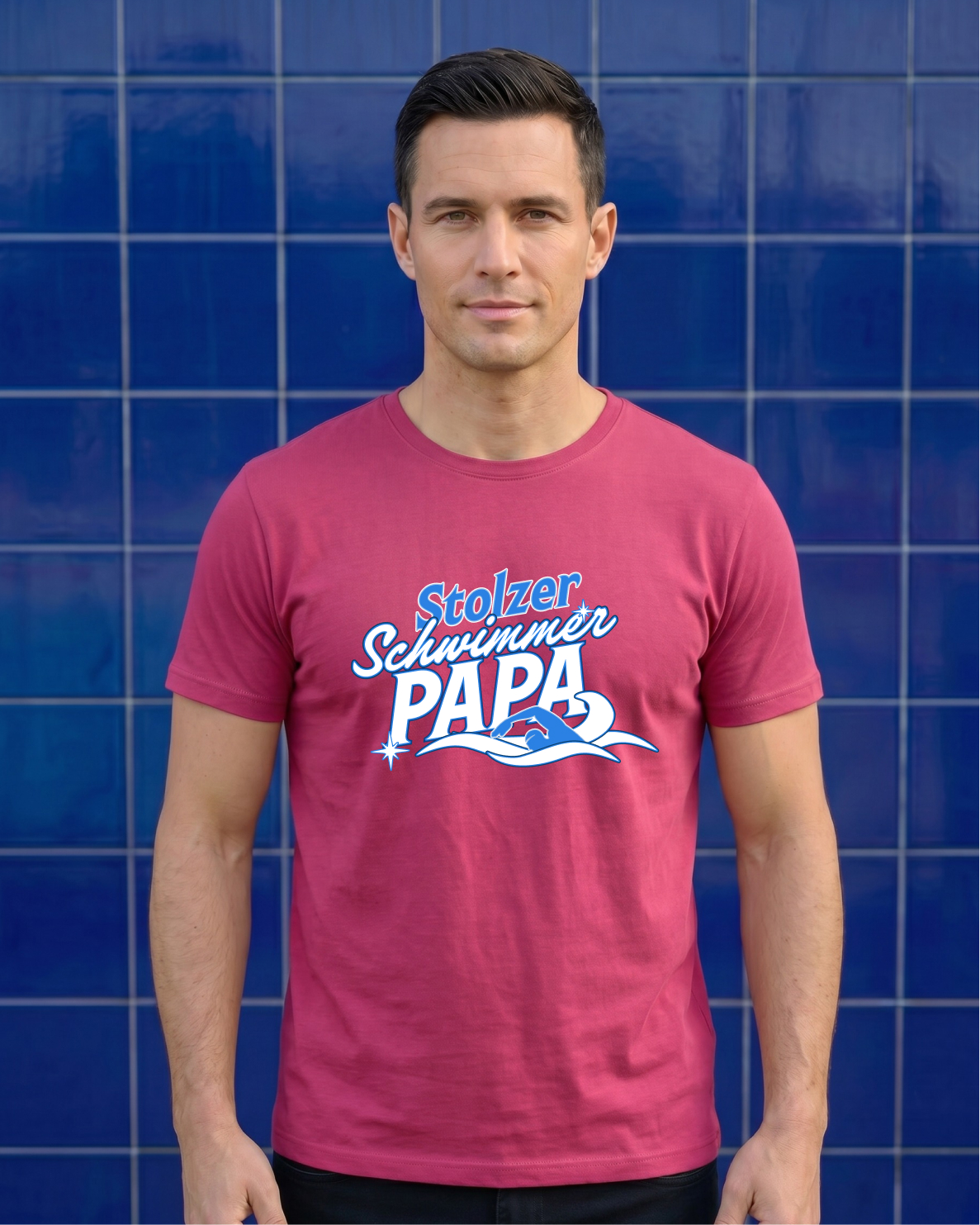 Stolzer Schwimmer Papa - Shirt | Schwimmer Mamas & Papas Kollektion