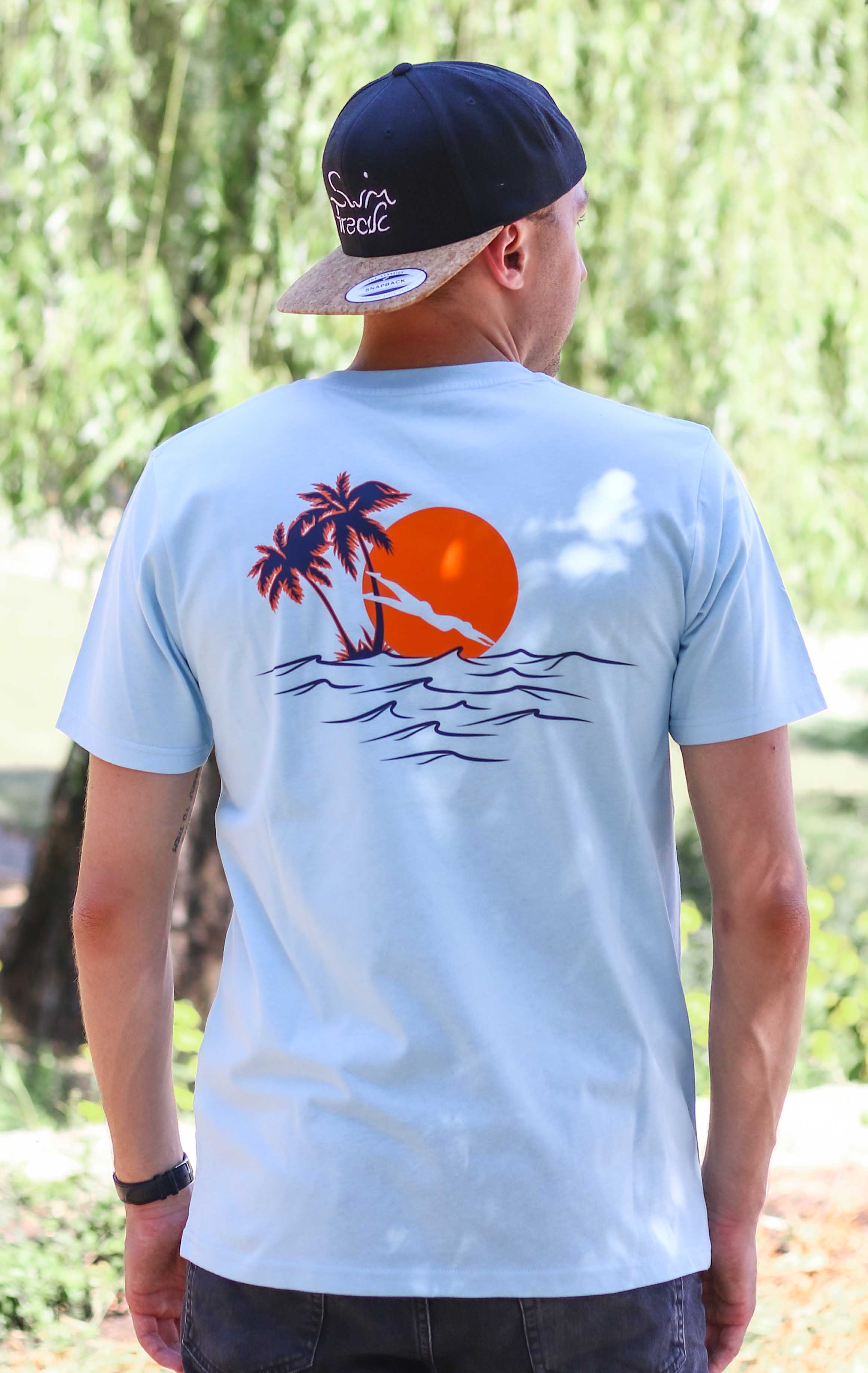 SF_BC_H_Beach_Hinten_blau Beach Shirt "Sunset" | Herren