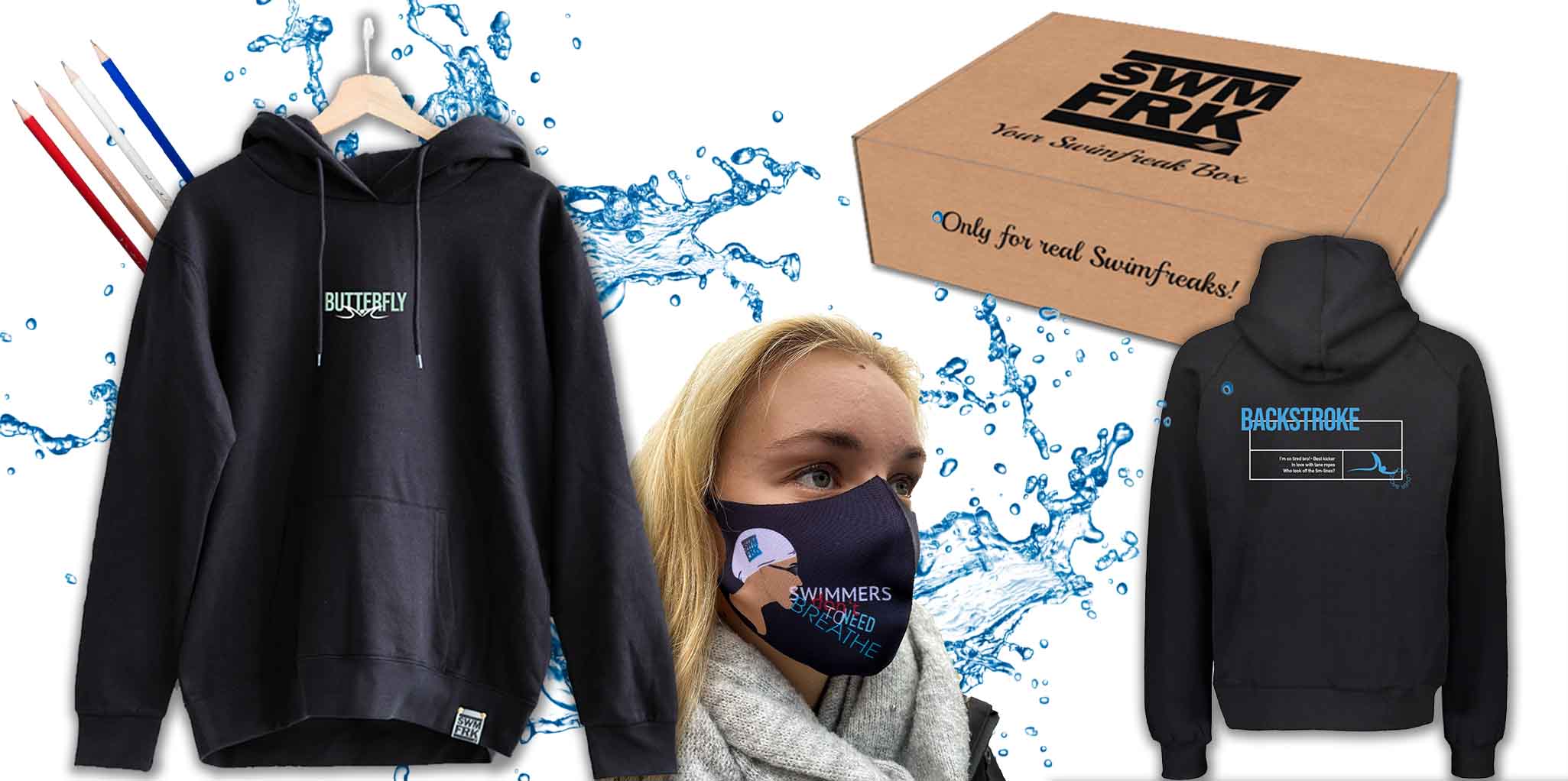 Die swimfreak-Box 12 | Mit Schwimm-Stil Hoodie | AUSVERKAUFT