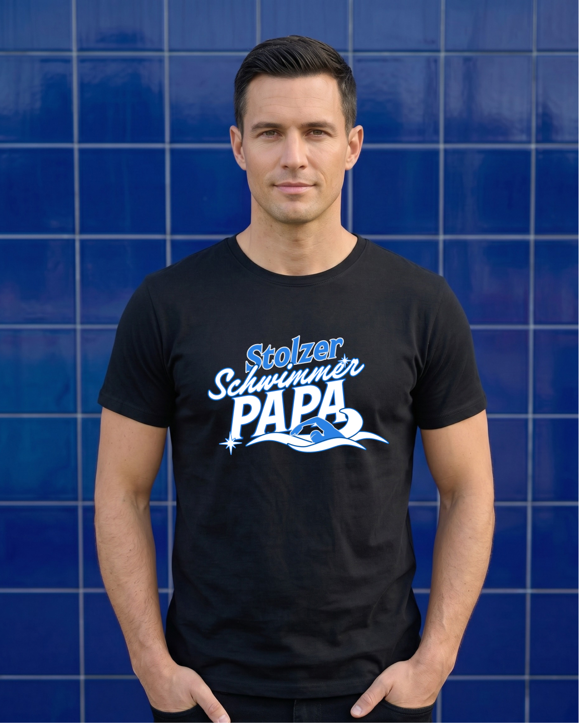 Stolzer Schwimmer Papa - Shirt | Schwimmer Mamas & Papas Kollektion