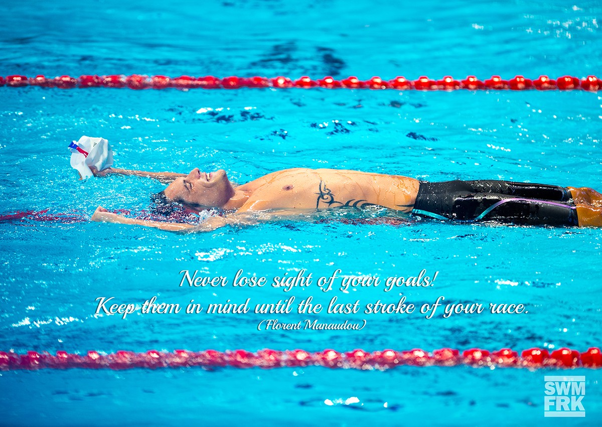 Poster mit Schwimmer Florent Manaudou