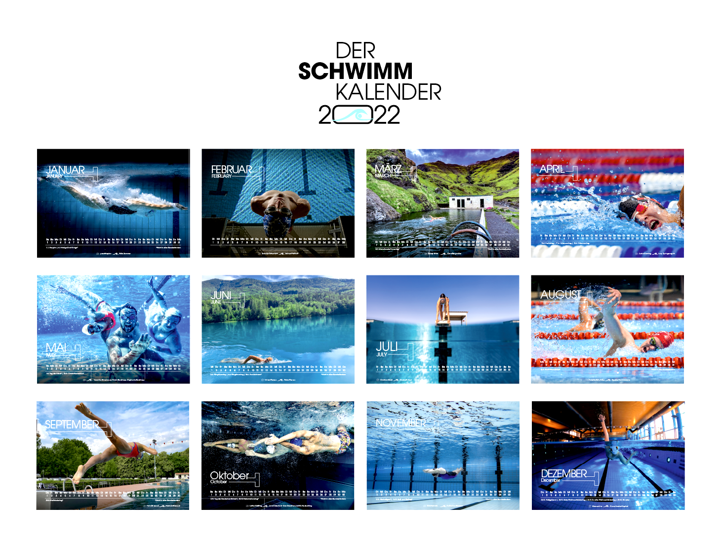 Der Schwimm-Kalender 2022 | Limitierte Auflage