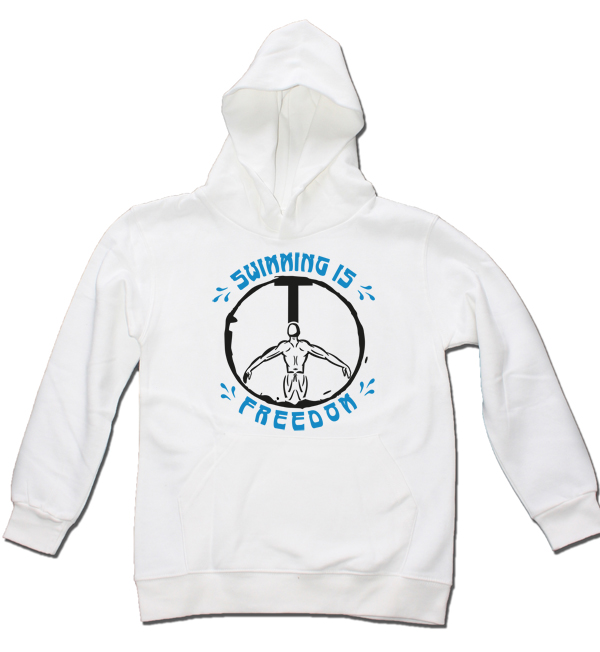 Kids_Hoodie_Freedom_weiss Kids Hoodie: Swimming is Freedom