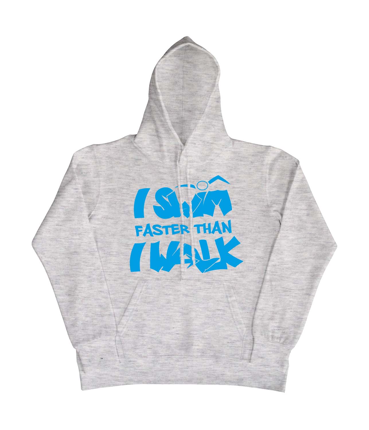 SF_Hoodie_SwimWalk_grau Kids Hoodie: I Swim Faster Than I Walk