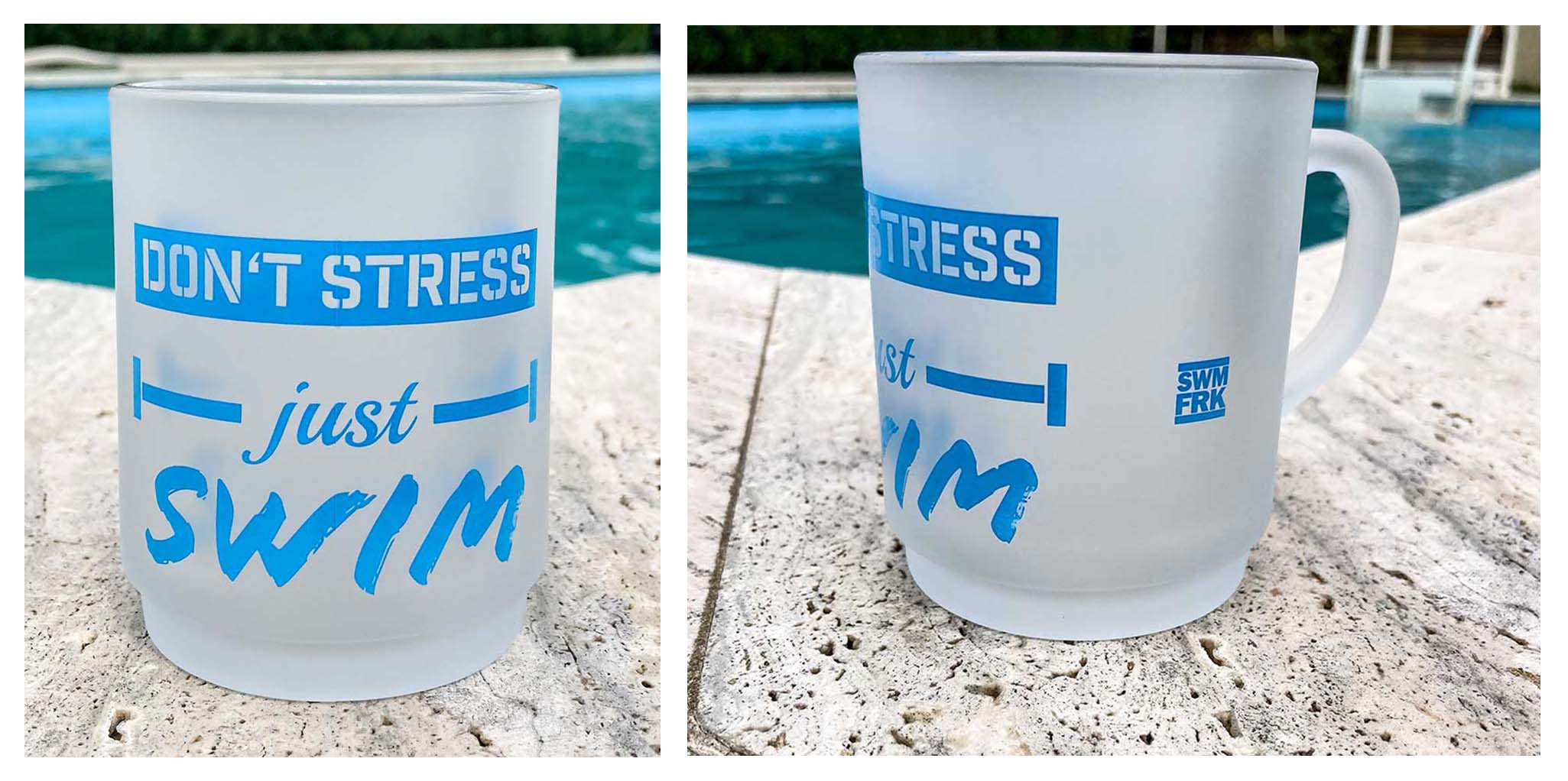 Don't stress - just swim | Glastasse für swimfreaks