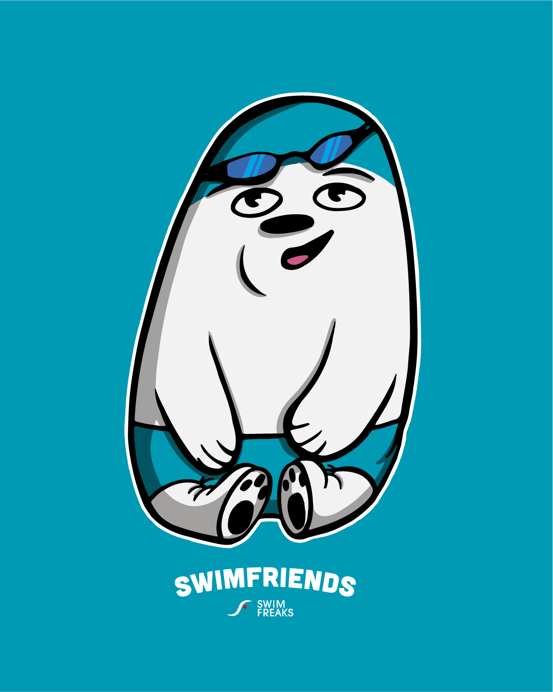 SF_2024_Barto_Design Bärto der Schwimm-Bär – Kids Shirt | Swimfriends Kollektion