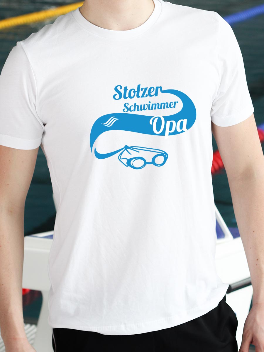 SF_Schwimmer_Opa_weiss1 T-Shirt Stolzer Schwimmer Opa