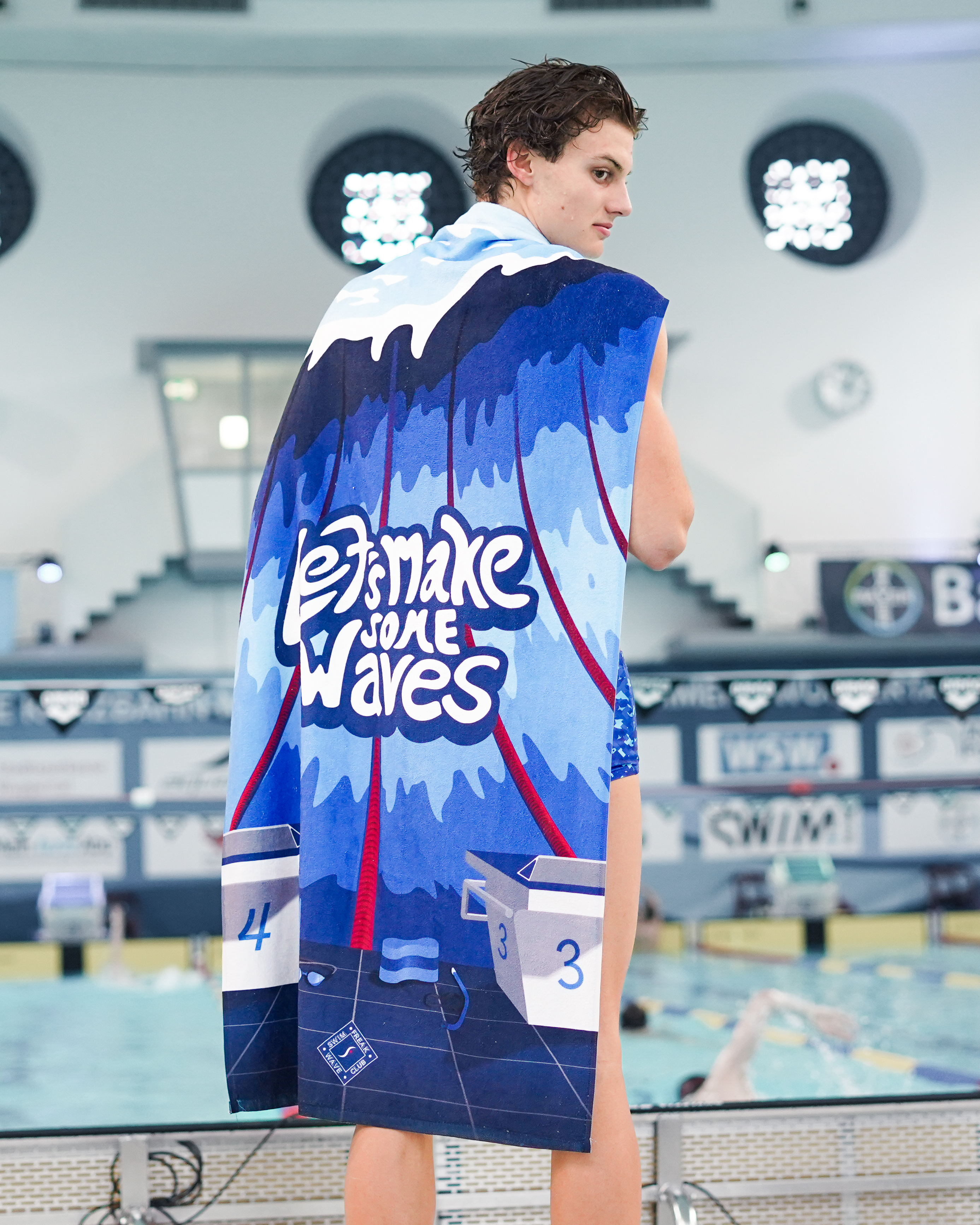 "Let's make Waves" - Handtuch für Swimfreaks | Big Size