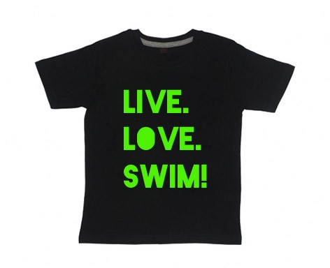 Kids-Shirt: Live. Love. Swim!