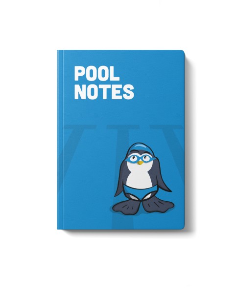 Pool Notes | Notizbuch mit "Fin" dem Schwimm-Pinguin