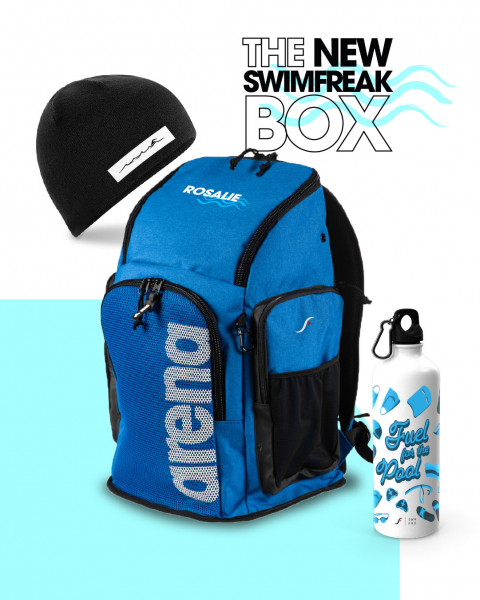 Die Swimfreak Box 20 | Mit Arena-Rucksack, Trinkflasche und mehr